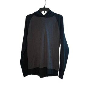 Banana Republic Hoodie Men's Medium Gray Waffle Knit Pullover Long Sleeve